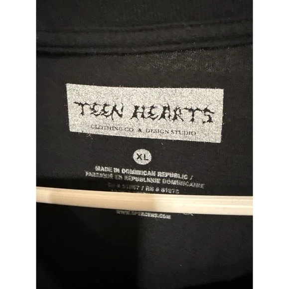 Teen Hearts Mens XL Black Crankin My Hog Skeleton Biker Graphic T-Shirt Spencers - Picture 2 of 3